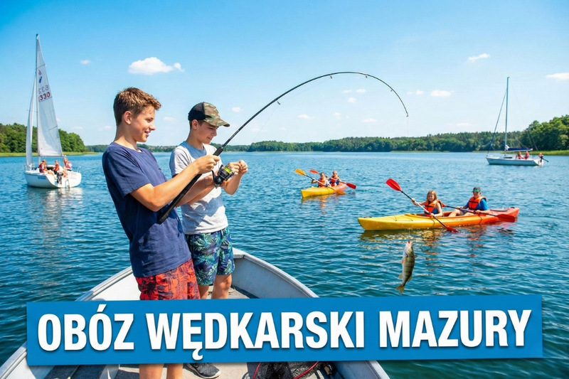 Obóz wędkarski dla dzieci na Mazurach